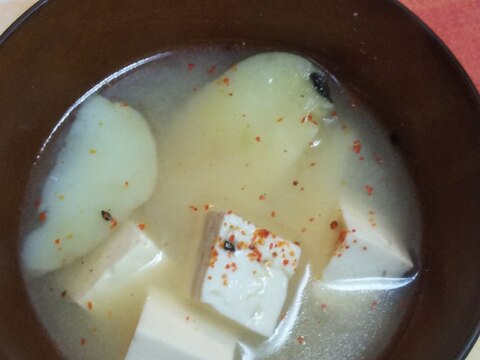 冷凍ポテトで☆豆腐とじゃが芋の味噌汁